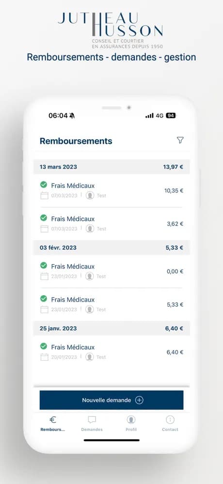 Jutheau-Husson — écran de l'app assurance (1)