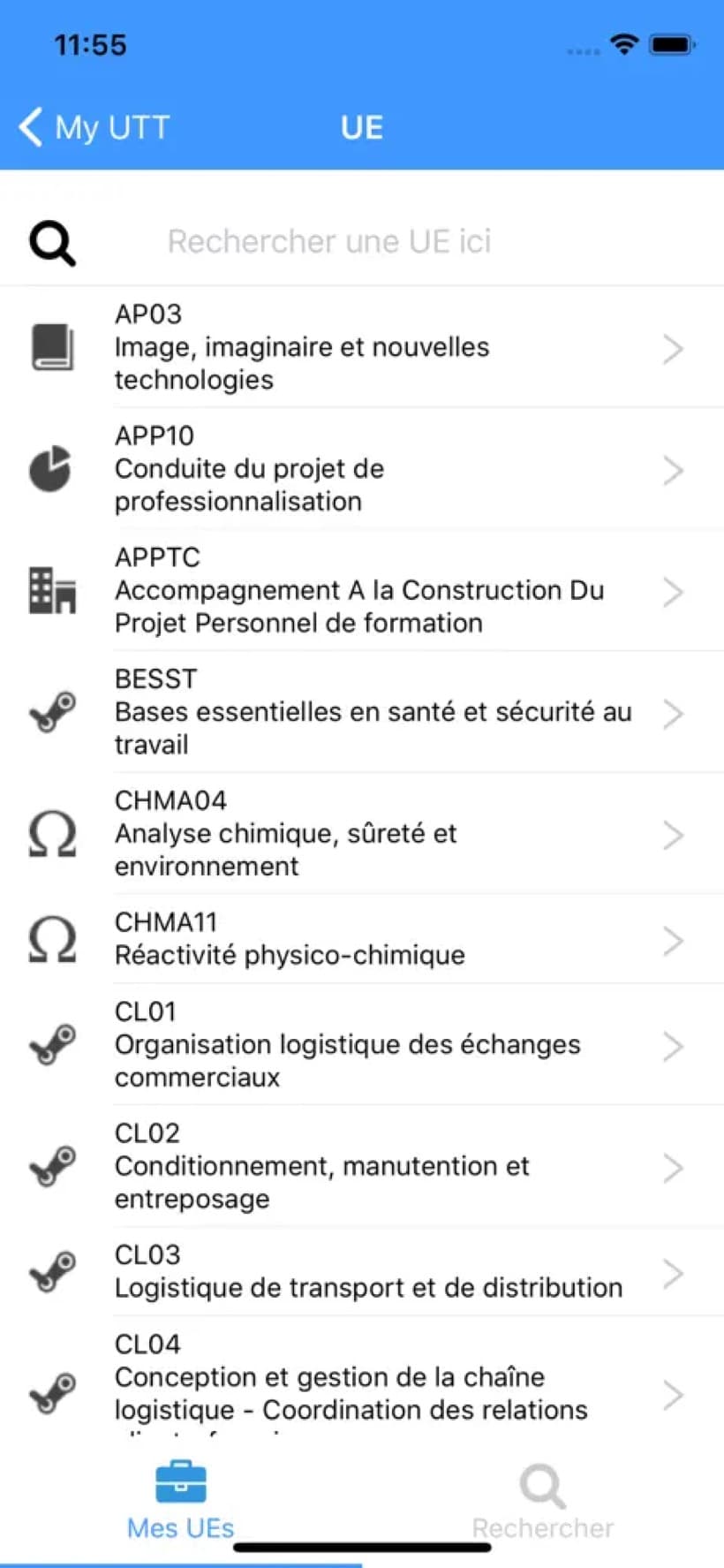 My UTT — écran des services de la vie étudiante (2)